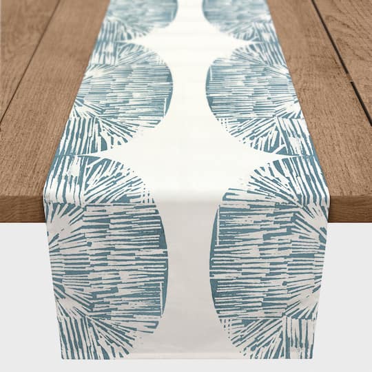 90" Abstract Shell Shape Cotton Twill Runner